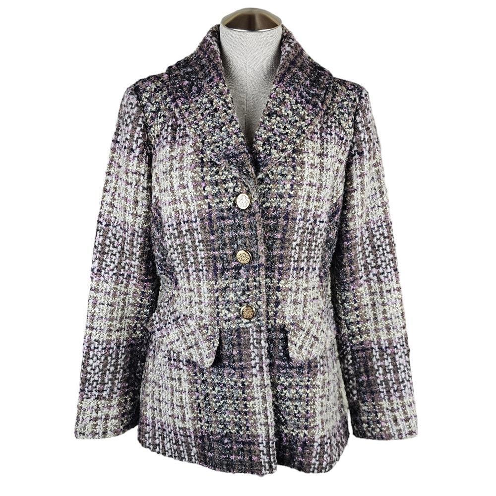 Jessica Simpson Multicolor Tweed Pea Coat